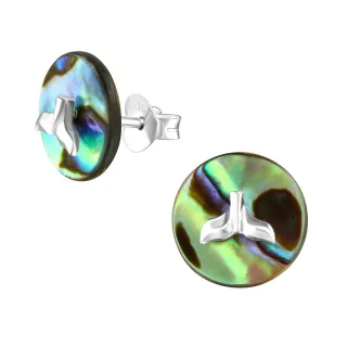 Walflossen Ohrringe aus 925 Silber