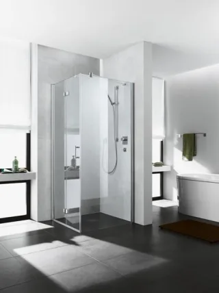 Kermi Seitenwand Diga TWD 0930x1850, silber hochglanz, ESG klar mit KermiClean, DITWD09318VPK DITWD09318VPK