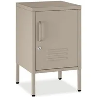 tectake Nachttisch Nachtkästchen mit Magnetverschluss, verstellbarem Boden (Nachtkästchen Baker, 1-St., in Taupe), Mit Kippschutz, höhenverstellbaren Füßen, Kabelführung