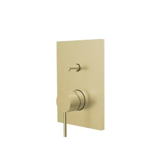 Herzbach design ix pvd Unterputz Wannenbatterie plus blende eckig, Brass Steel, 21.130305.2.41 21.130305.2.41