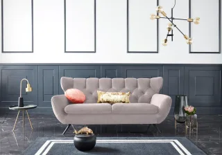 3C Candy 2,5-Sitzer "Beatrice, extravagantes Megasofa, bequem, Küchensofa" mit Rückensteppung im Rautenmuster, in Samt Optik oder in Breitcord