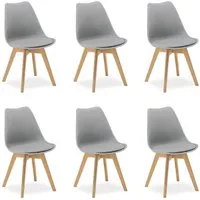 Homestyle4u Küchenstuhl Esszimmerstuhl Esstisch Küche Esszimmer Weiß Grau Schwarz (6er Set, 6 St), Skandinavisch, stabil