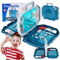 kinderplay Spiel Schiffe Versenken Koffer – Tragbare Strategie Spiel für Kinder, faltbare Spielbox als Tragetasche
