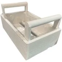 finehomegarden Blumenkasten Holz-Pflanzkasten weiß – 26 × 16 cm – Höhe 8 cm – Mit Folie ausgelegt (1 St), Dekorativer Kräuter- & Blumenpflanzkasten