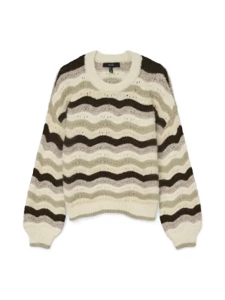 VERO MODA - VMDOJA LS O-NECK PULLOVER BOO Birch - Gr. - XL