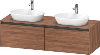 Duravit Ketho.2 Konsolenwaschtischunterbau wandhängend Nussbaum Matt 1600x550x459 mm - K24889B797900 K24889B79790000