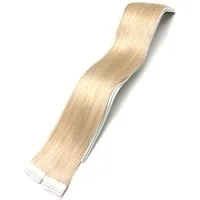 Haarwelten Deluxe Hair Extensions Echthaar-Extension Tape in Hair Echthaartapes, icy asch blond, Remy Haar für Haarextensio, 100% Echthaartresse für Extensions als Tape-in