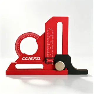 180° Height Gauge Dual-Scale Inch/mm on Column Sliding Marking Depth Measurement Angle Finder Scribing Ruler for Woodwor