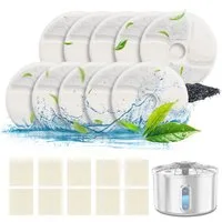 AeroAxis Trinkbrunnen Ersatzfilter Katzenbrunnen Filter für 3,2L Edelstahl Trinkbrunnen, Zubehör für 108 Unzen Edelstahlkatze, Kohlefilter und Schaumfilter