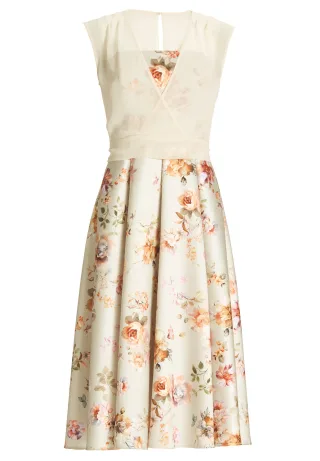 SWING - Cocktailkleid mit abnehmbarer Bluse champagne beige/multi - Gr. - 36