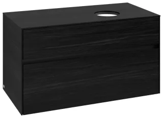 Villeroy & Boch Waschtischunterschrank Collaro C04000 1000x548x500mm 2 Ausz. Waschtisch re Black Oak C04000AB