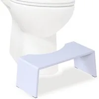 relaxdays Badhocker Klappbarer Toilettenhocker aus Bambus, weiß
