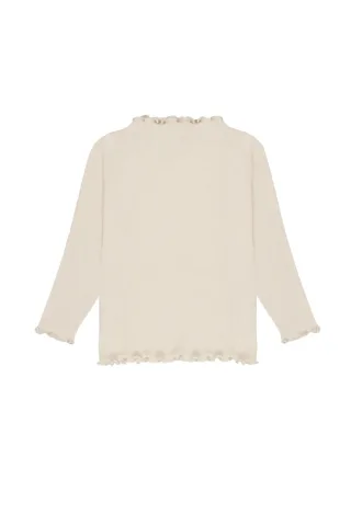 Leevje Longsleeve light beige mit hohem Kragen 98/104