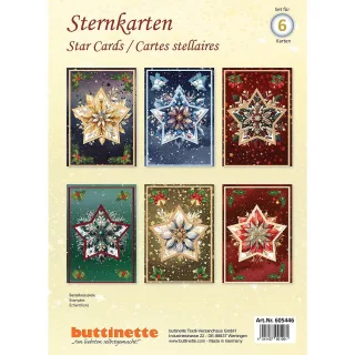 3D-Bastelmappe "Weihnachtliche Sternkarten", für 6 Karten
