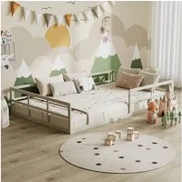 VitaliSpa® Kinderbett Minno, Greige, 205 x 125 cm ohne Matratze (1-tlg)