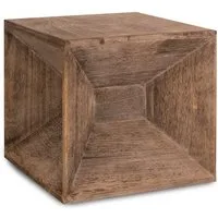 Homestyle4u Nachttisch Hocker Holz Würfel Nachttisch Braun für Pflanzen Couchtisch Massiv, Wohnzimmer