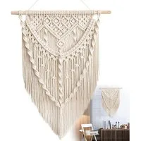 MOPUEA Wandteppich Makramee Wandbehang, handgefertigt, Boho Wanddeko Tapisserie Wandkunst, Modern-Boho-Stil, Höhe: 700 mm, Innenbehang, Wohnung Dekorationen, Handgewebter, Heimdekoration