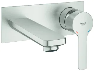 GROHE 2-Loch-WT-Wandbatterie Lineare 19409 Fertigmontageset supersteel, 19409DC1 19409DC1