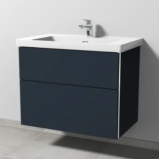 Sanipa 3way Waschtischunterbau zu Villeroy & Boch Subway 3.0 Waschtisch mit 2 Auszügen, Marine-Matt BP8481R
