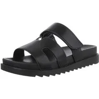 Ital-Design Moderne Komfortsandalette mit flexiblen Riemen Plateausandaletten (89323083) Flach Pantoletten in Schwarz