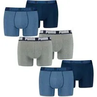 PUMA BODYWEAR Boxershorts Everyday Comfort Cotton Stretch (Mehrpack) ohne Eingriff, Logo-Bund im 6er Pack