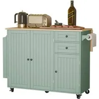 HOLTICO Küchenwagen mit Klappbarer Arbeitsplatte-Kücheninsel auf Rollen, Küchenschrank, (1 St), Bewegliche Kücheninsel auf Rollen, Anrichte für Esszimmer und Küche