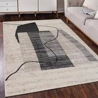 Mazovia Designteppich Modern Teppich Kurzflor Wohnzimmerteppich Japandi Scandi Grau Beige, 80 x 150 cm, Fußbodenheizung, Allergiker geeignet, Farbecht, Pflegeleicht