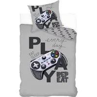 KK Shopping Kinderbettwäsche Bettwäsche Set Gamer Play 2 tlg.135x200 cm (80x80 cm), 2 teilig, Langlebig