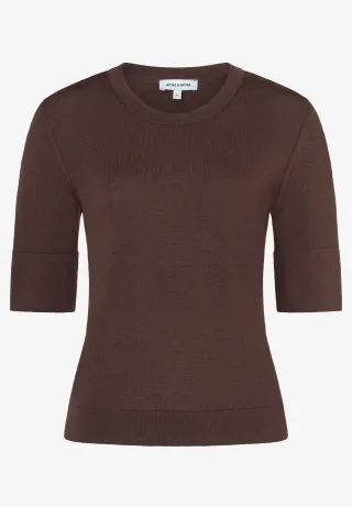 MORE & MORE - Feinstrick-Pullover braun - Gr. - 44