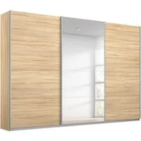 rauch Schwebetürenschrank Kleiderschrank Schrank Garderobe Wäscheschrank Ankleide KULMBACH (Breite 271 cm) in 2 Höhen erhältlich, mit Metallgriffleisten MADE IN GERMANY