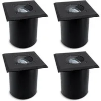 SSC-LUXon LED Gartenstrahler Bodeneinbaustrahler JUAVI quadratisch schwarz IP67 GU10 230V, ohne Leuchtmittel