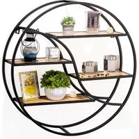 Coradoma Deko-Wandregal Wandregal Schwarz Metall Hängeregal für Wohnzimmer Modern 56x14cm