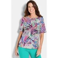 GOLDNER Print-Shirt Elegantes Shirt-Duo mit Muster-Mix Viskoseshirt mit U-Boot-Ausschnitt und Halbarm