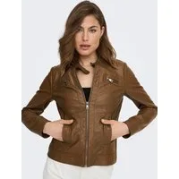 ONLY Lederimitatjacke ONLBANDIT – Bikerjacke mit figurbetonter Form und Reißverschlüssen Lederimitat