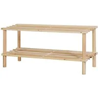 HTI-Living Schuhregal Schuhregal 2 Ebenen Anea Holz Natur, Stück 1-tlg., Schuhablage Bambus
