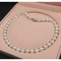 ROUGEMONT Perlenkette Luxuriöse Damen Perlen Halskette Perlen 10mm 45cm 925 Silber