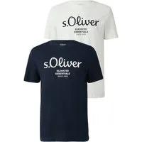 s.Oliver T-Shirt (2-tlg) mit großen Logo-Print, im 2er Pack