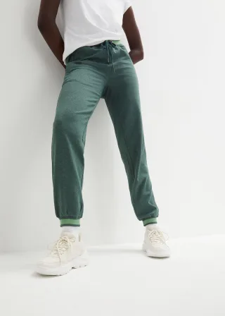 bonprix Sweathose aus Baumwoll-Mix 2er Pack, schwarz, Gr.48/50 (XL), Bequeme Sweathose aus Stretch-Material mit geripptem Bund und Saum im Doppelpack, 60% Baumwolle