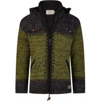THC Natural Line Strickjacke THC Schafwollstrickjacke 520 grün anthrazit (1 Stück, 1-tlg., 1 Stück) Strickjacke mit abnehmbarer Kapuze
