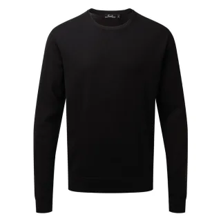 Premier Adults Unisex Cotton Rich Crew Neck Sweater (Schwarz)