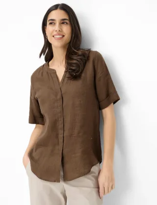 Brax Damen Bluse Style VERI mocha brown, dunkelbraun, Gr. 36