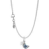 Pandora Kette mit Anhänger 41757, für Damen 925 Silber Blauer Schmetterling