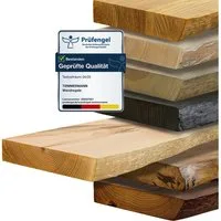 tømmermann Wandregal Schweberegal Holzregal mit Baumkante - Hängeregal aus Massivholz, Komplett-Set