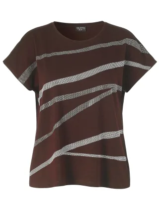 VIA APPIA DUE - T-Shirt Rundhals 1/2 Arm Motiv kaffee - Gr. - 46