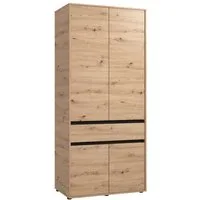 Home affaire Kleiderschrank Corbet Schlafzimmerschrank, Drehtürenschrank, Wäscheschrank 93 cm breit, Schublade, Kleiderstange, ABS schutzkanten