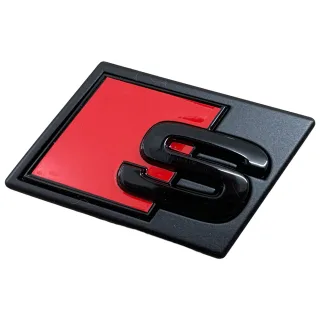 Original Audi "S" Black Edition Universal Emblem Schwarz für den Kühlergrill (100% Original von Audi!)