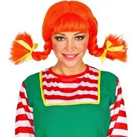 Widmann S.r.l. Kostüm-Perücke Lustiges Mädchen Perücke für Damen, Orange