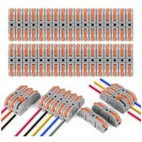 FELIXLEO Verbindungsklemme Klemmen Verbindungsklemme Hebel 4mm² DIY Kabelverbinder, 40-tlg.