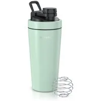 Arendo Protein Shaker Edelstahl Eiweißshaker 750 ml, verschließbar, bruchfest, BPA-frei, Edelstahl, auslaufsicher, spülmaschinengeeignet, mit Tragegriff und Mixball