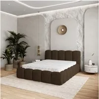 Masseno Polsterbett FALINA 160x200 cm braun (mit Bettkasten und Lattenrost)